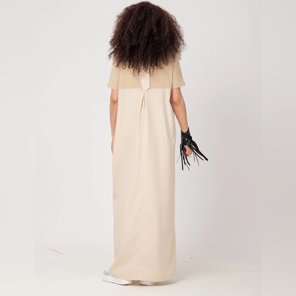 Adeptt MASUMI Short Sleeved Linen Maxi Dress in White NWOT Sz Large - Picture 10 of 12